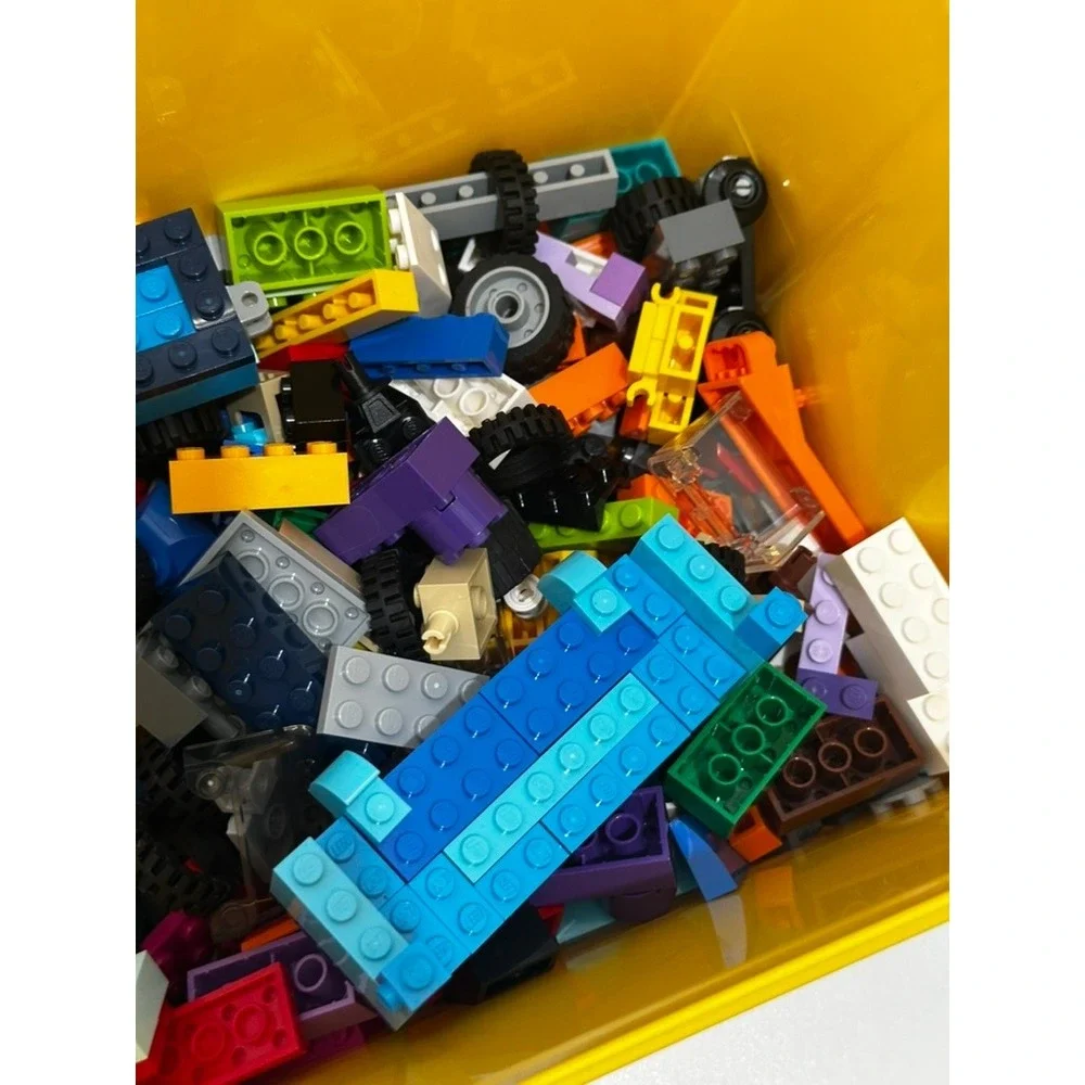 LEGO Bulk Bricks and Pieces Mixed Lot with Wheels and Sealed Bag Multi-Color